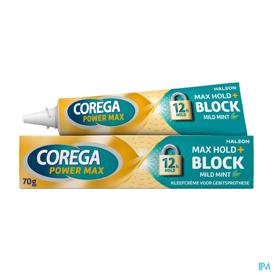 productshot van Corega Power Max Max Hold + Block Kleefcrème 70 g