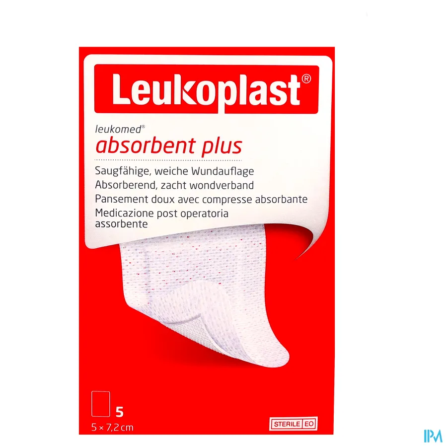 packshot van Leukoplast Leukomed 5 x 7,2 cm 5 stuks