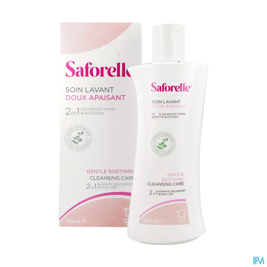 productshot van Saforelle Zachte Intieme Wasoplossing voor Dagelijks Gebruik voor Gevoelige of Geïrriteerde Huid 250 ml