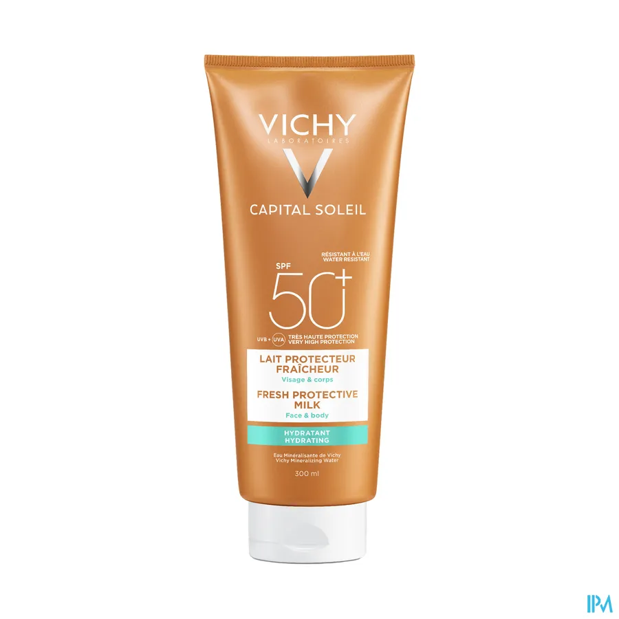 packshot van Vichy Capital Soleil Onzichtbare Hydraterende Beschermende Melk SPF 50+ 300 ml
