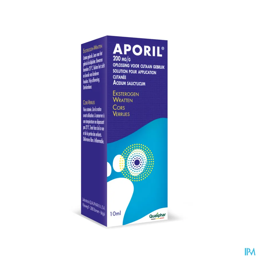 packshot van Aporil 200mg/g Oplossing Cutaan Gebruik 10 ml