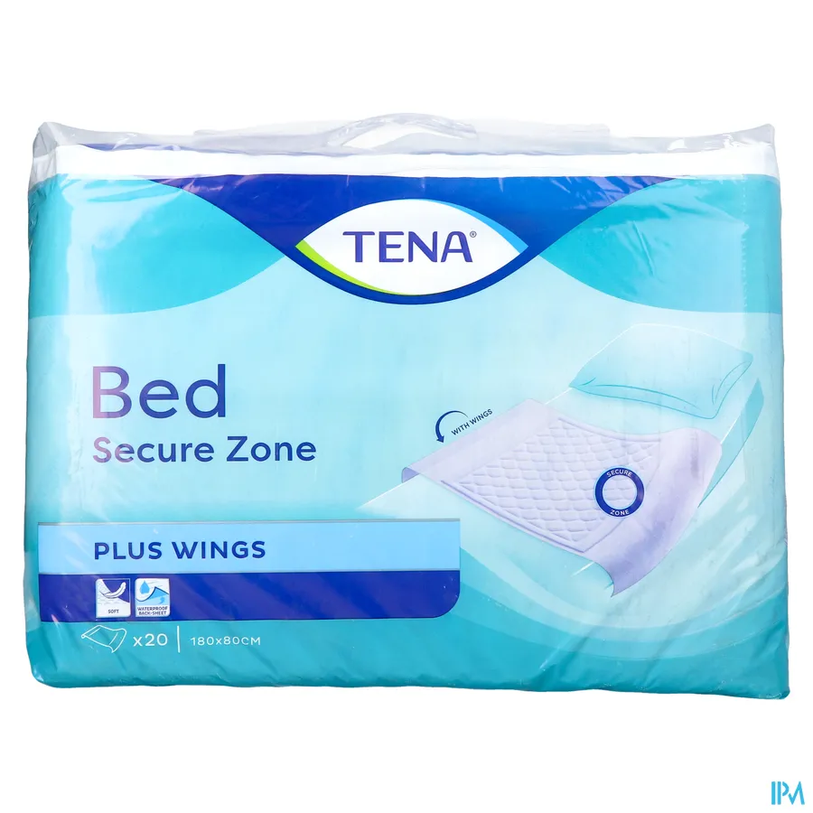 packshot van TENA Bed Secure Zone Plus Wings 80 x 180 cm 20 stuks