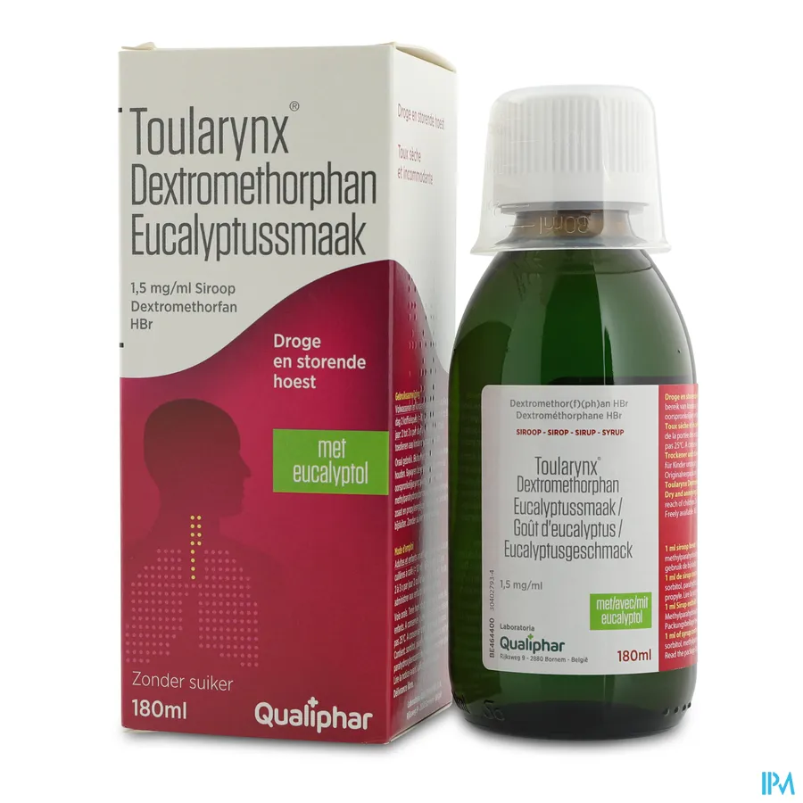 packshot van Toularynx Dextromethorphan Eucalyptussmaak siroop 180 ml