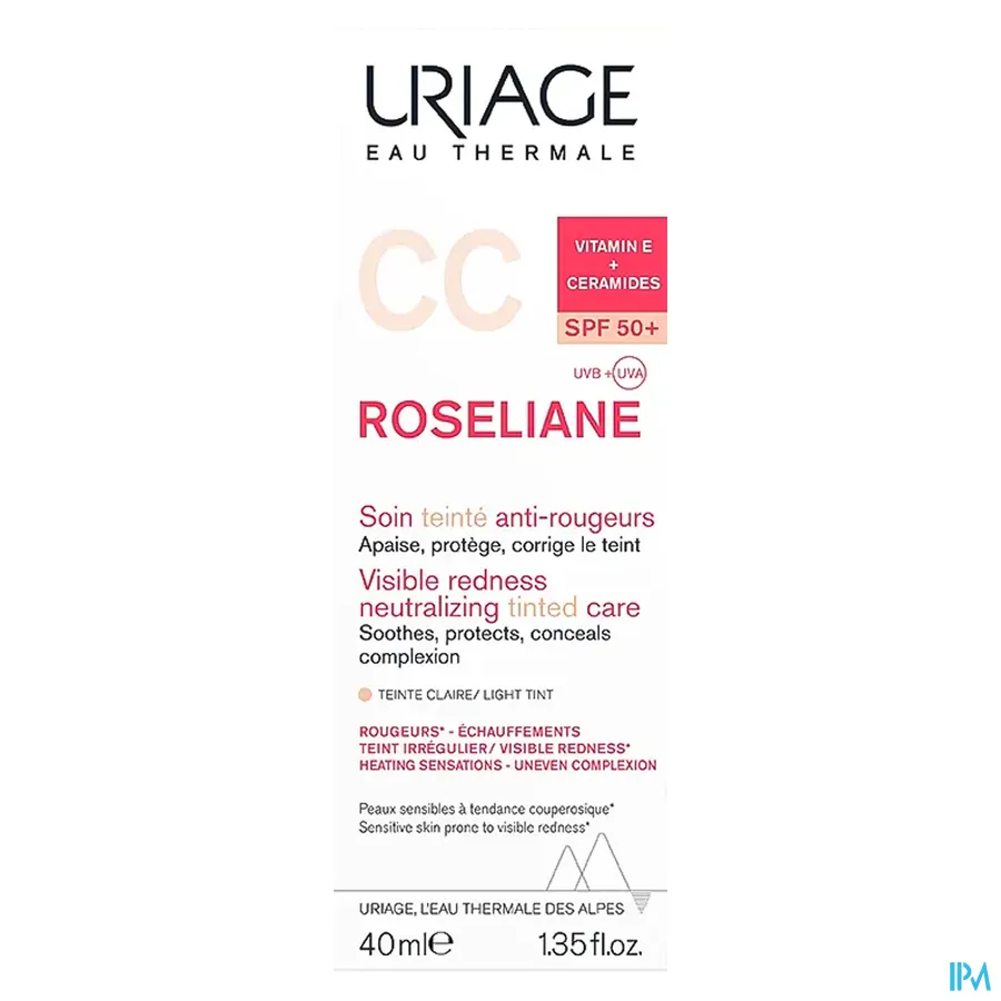 packshot van Uriage Roseliane CC Crème SPF50+ Light 40 ml