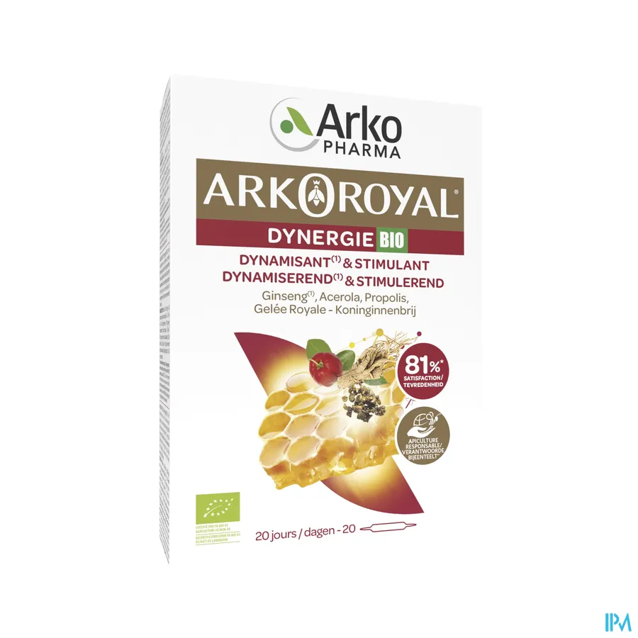 packshot van Arkopharma Arkoroyal Dynergie 20 ampullen