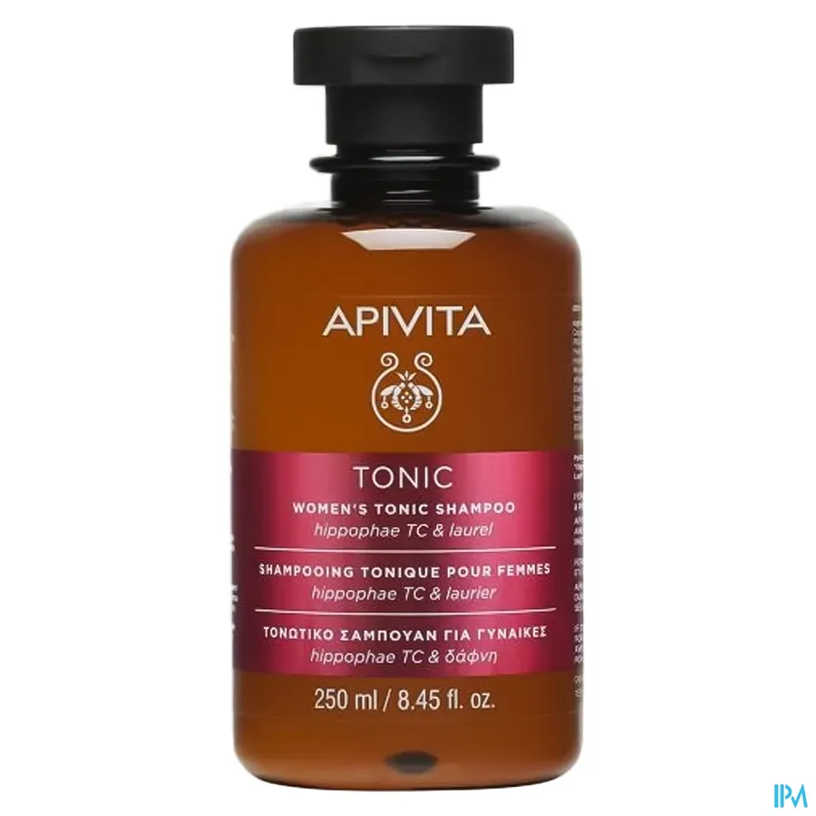 packshot van Apivita Tonic Shampoo voor Dames tegen Dunner Wordend Haar met Hippophae TC en Laurier Flacon 250 ml