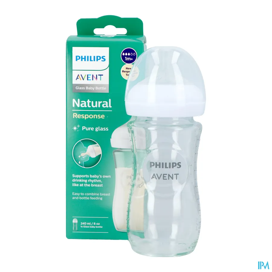 productshot van Philips Avent Natural 3.0 Zuigfles Glas 240 ml