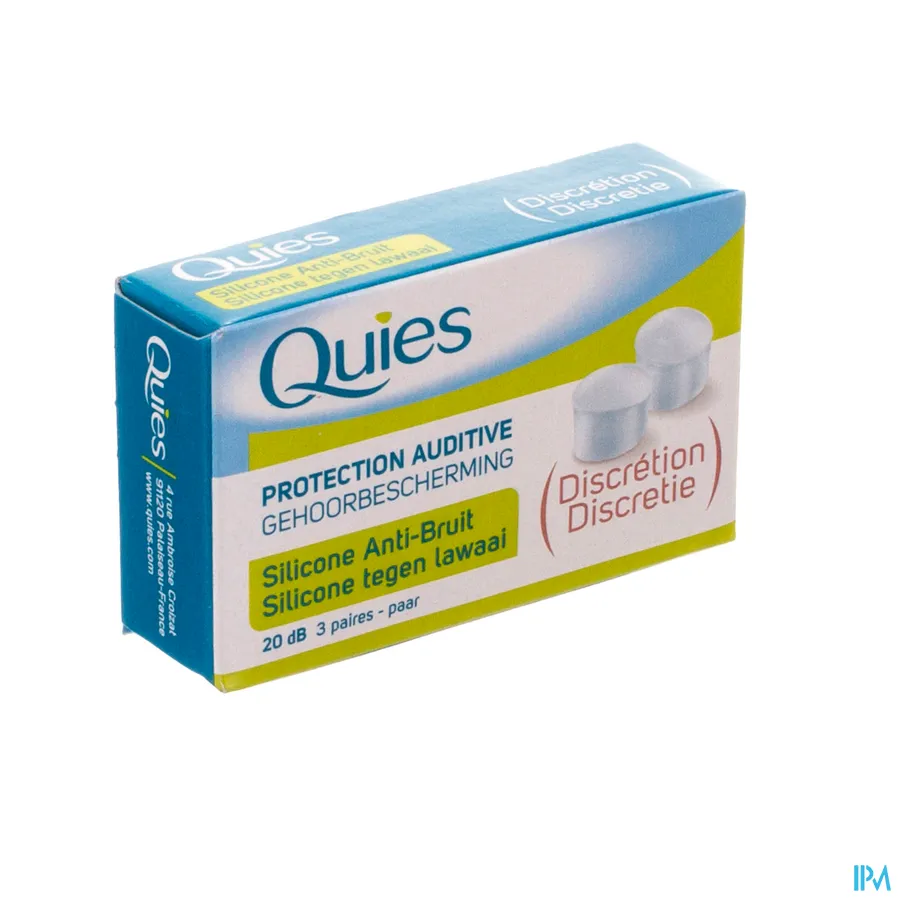 packshot van Quies Oordopjes in Silicone tegen Lawaai 20 dB 3 Paar
