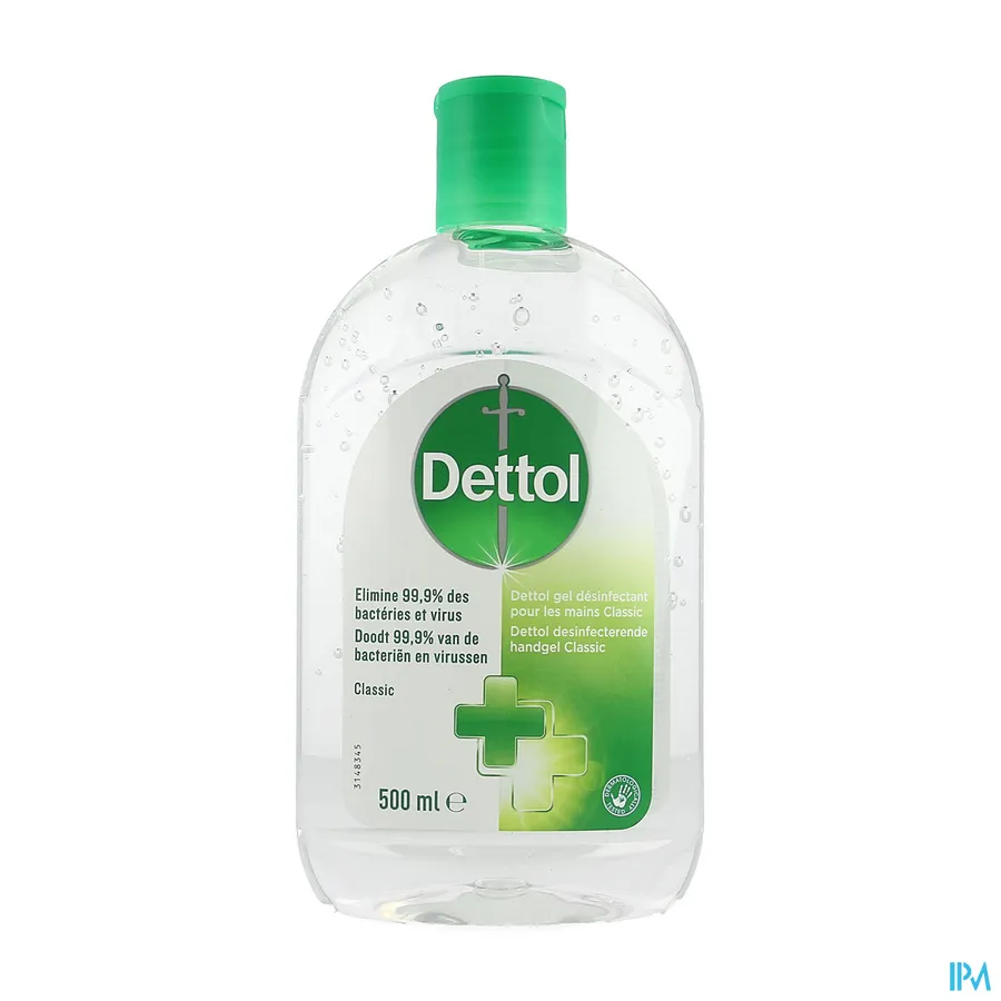 packshot van Dettol Desinfecterende Handgel Classic 500 ml