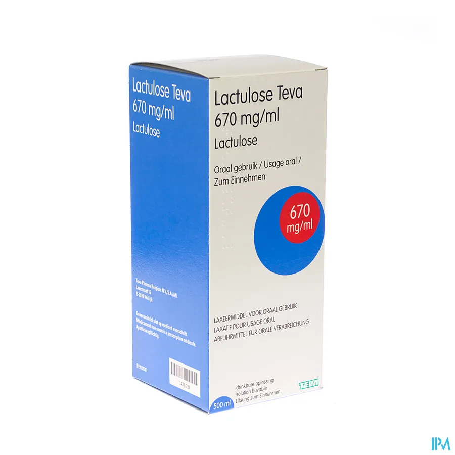 packshot van Lactulose Teva Siroop 500 ml