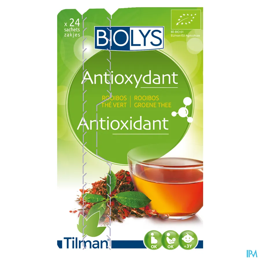 packshot van Tilman Biolys Antioxidant Rooibos-Groene Thee 24 zakjes