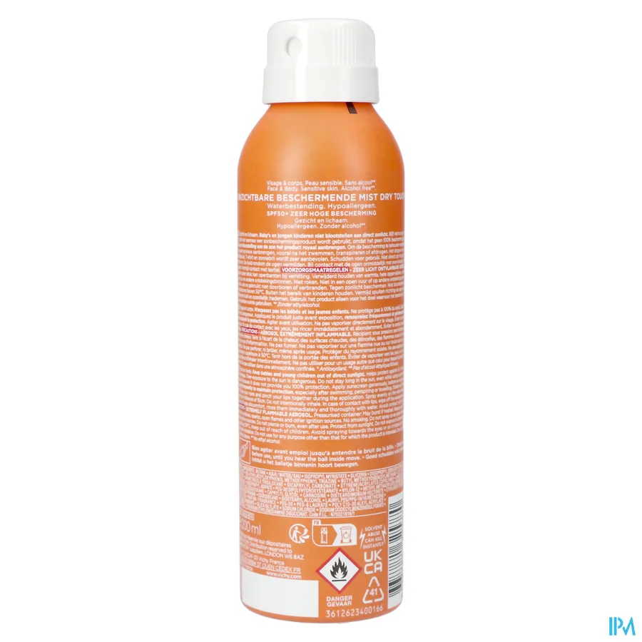 packshot van Vichy Ideal Soleil Onzichtbare Hydraterende Zonnemist met SPF 50 200 ml