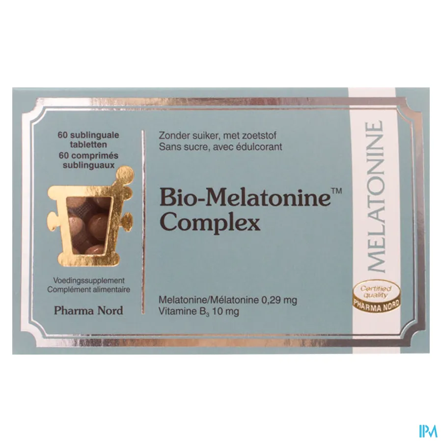 packshot van Bio-Melatonine Complex 60 Sublinguale Tabletten