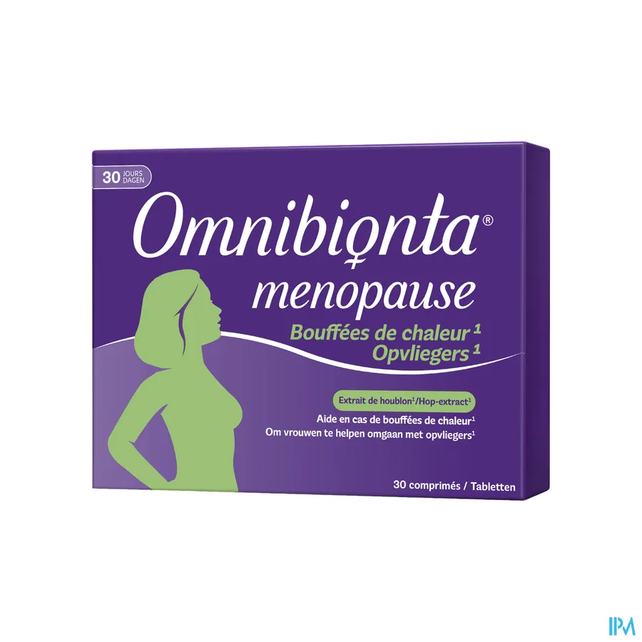 packshot van Omnibionta Menopauze Opvliegers 30 tabletten