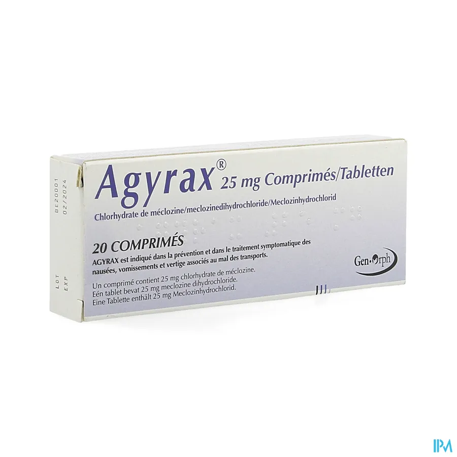 packshot van Agyrax 25 mg 20 tabletten