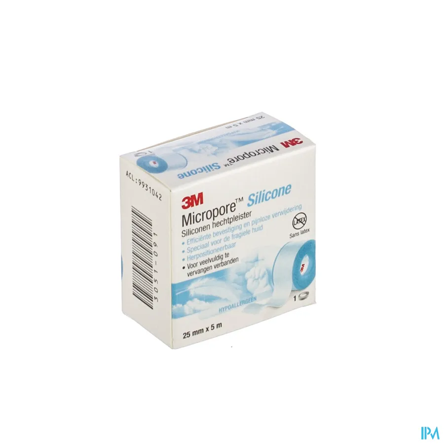 packshot van Micropore Silicone Professional Care Silicone Tape 2,5 cm x 5 m