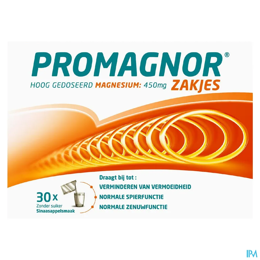 packshot van Promagnor Hoog Gedoseerd Magnesium 450 mg 30 Zakjes