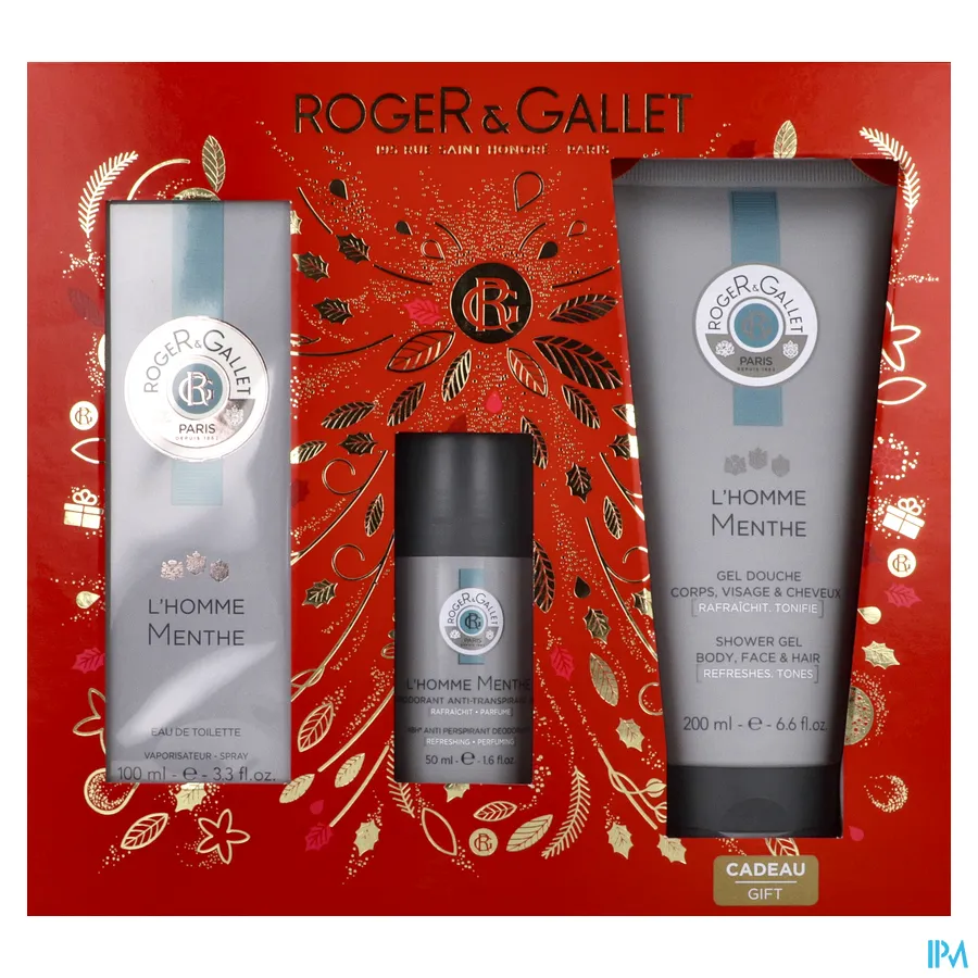 packshot van Roger & gallet Kerstkoffer Edt Homme Munt 100 ml