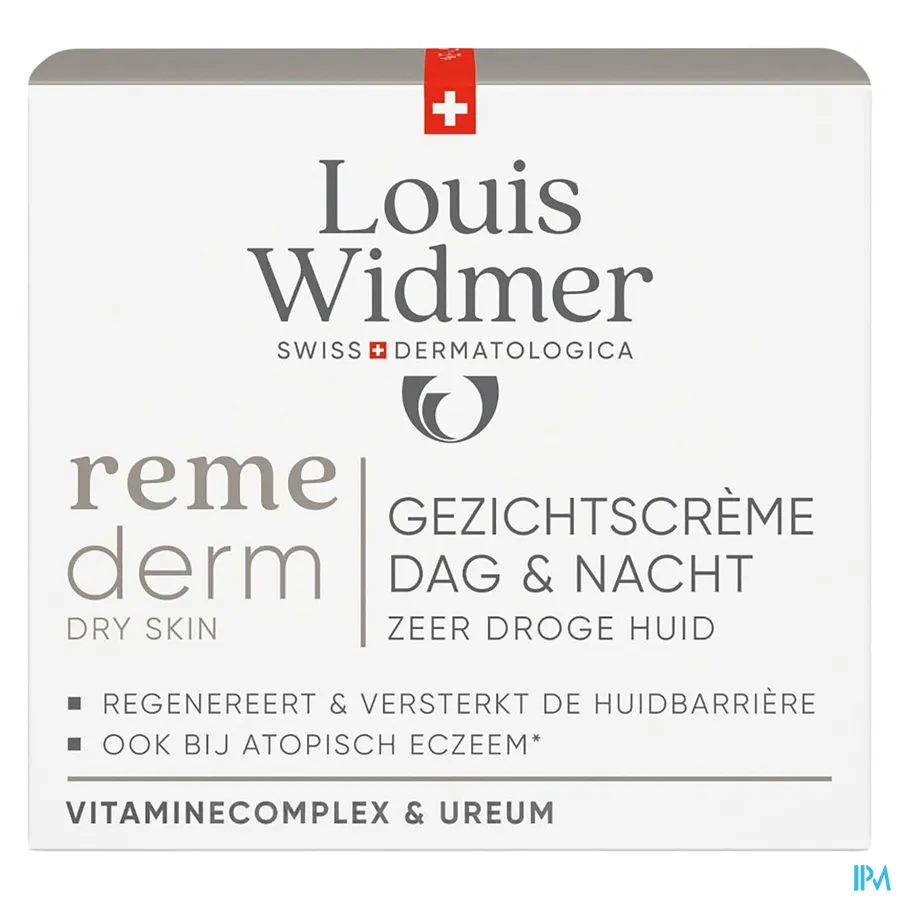 packshot van Louis Widmer Remederm Dry Skin Gezichtscrème Dag & Nacht 50 ml - met parfum