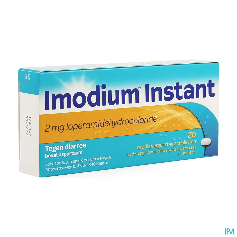 packshot van Imodium Instant 20 tabletten