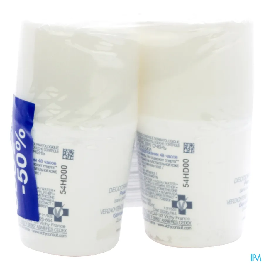 packshot van Vichy Deo Roll-On 48u Gevoelige Huid Duo Promo* 2 x 50 ml
