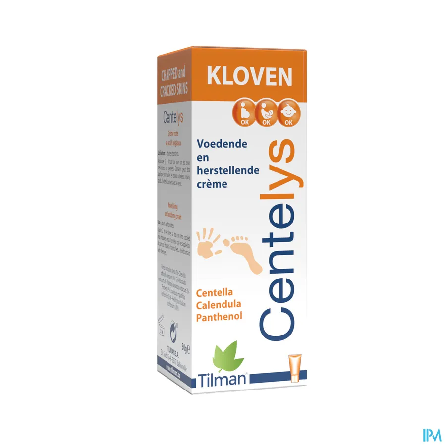packshot van Centelys Voedende en Herstellende Crème tegen Kloven met Centella en Calendula en Panthenol Tube 30 g