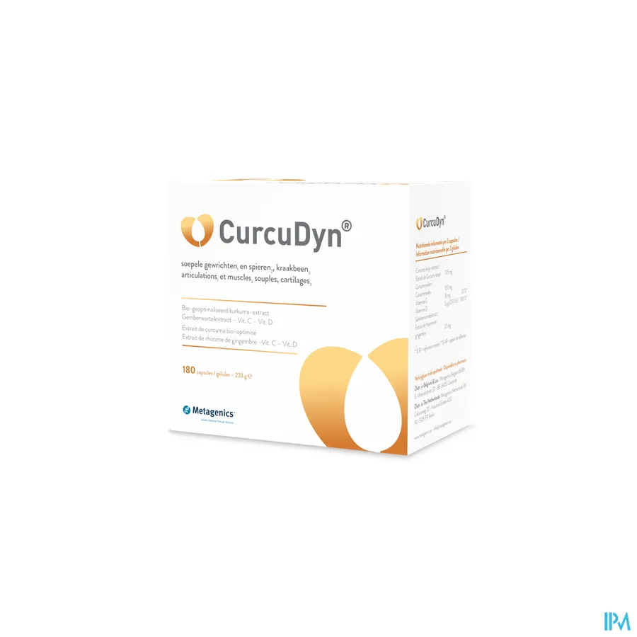 packshot van Curcudyn voor Gewrichten, Kraakbeen en Pezen 180 Capsules
