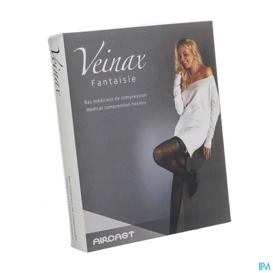packshot van Veinax Therapeutisch Elastische Kousen 15-20 mmHg Vrouw Panty Kleine Diamant Zwart Maat 2L 1 Paar