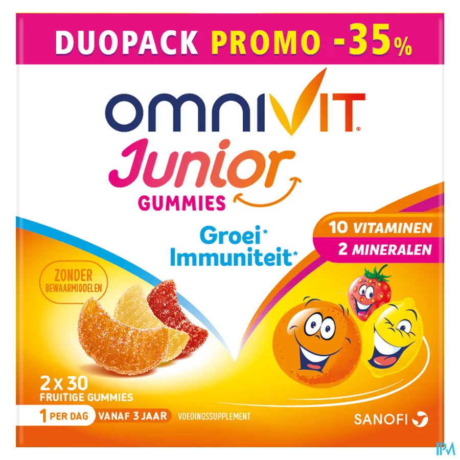 packshot van Omnivit Junior Gummies Duopack 2 x 30 gummies