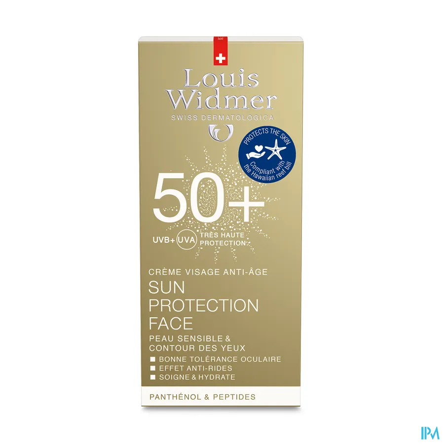 packshot van Louis Widmer Zonnebescherming Gezicht 50+ Licht Geparfumeerd 50 ml