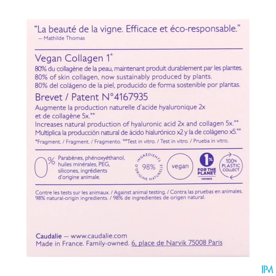packshot van Caudalie Resveratrol Lift Kasjmiercreme 50ml