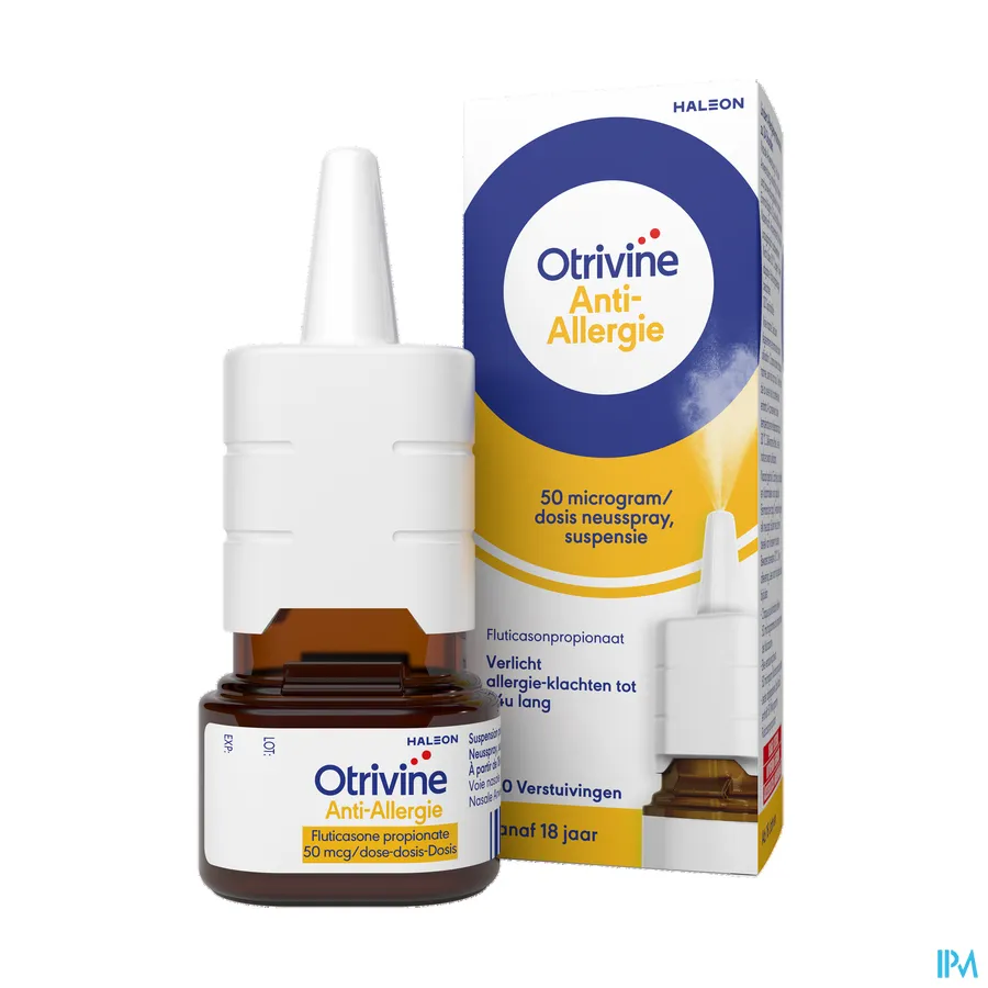 packshot van Otrivine Anti-Allergie Neusspray voor Verlichting van Allergieklachten 120 Verstuivingen