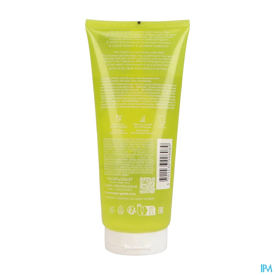 packshot van Roger & Gallet Fleur d'Osmanthus Douchegel 200 ml