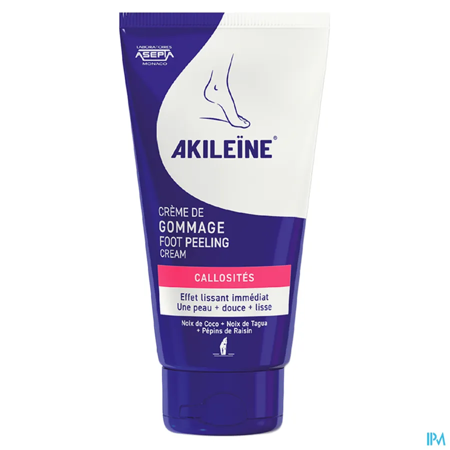 packshot van Akileïne Blauw Peeling Crème voor Zeer Droge Voeten Tube 75 ml