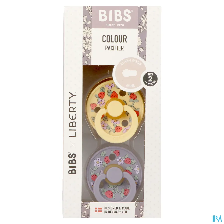 packshot van Bibs 2 Fopspeen Duo Liberty Garden Strawbery/Pale 2