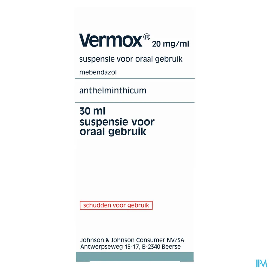 packshot van Vermox Suspensie 30 ml