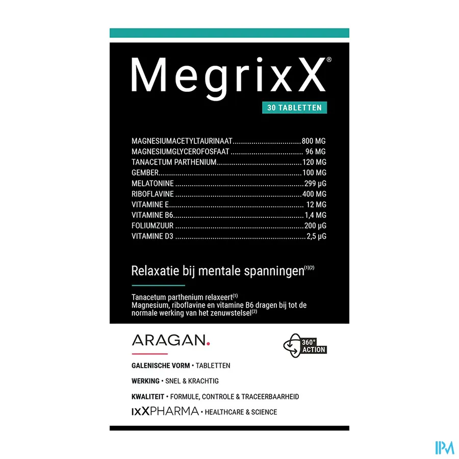 packshot van MegrixX 30 tabletten