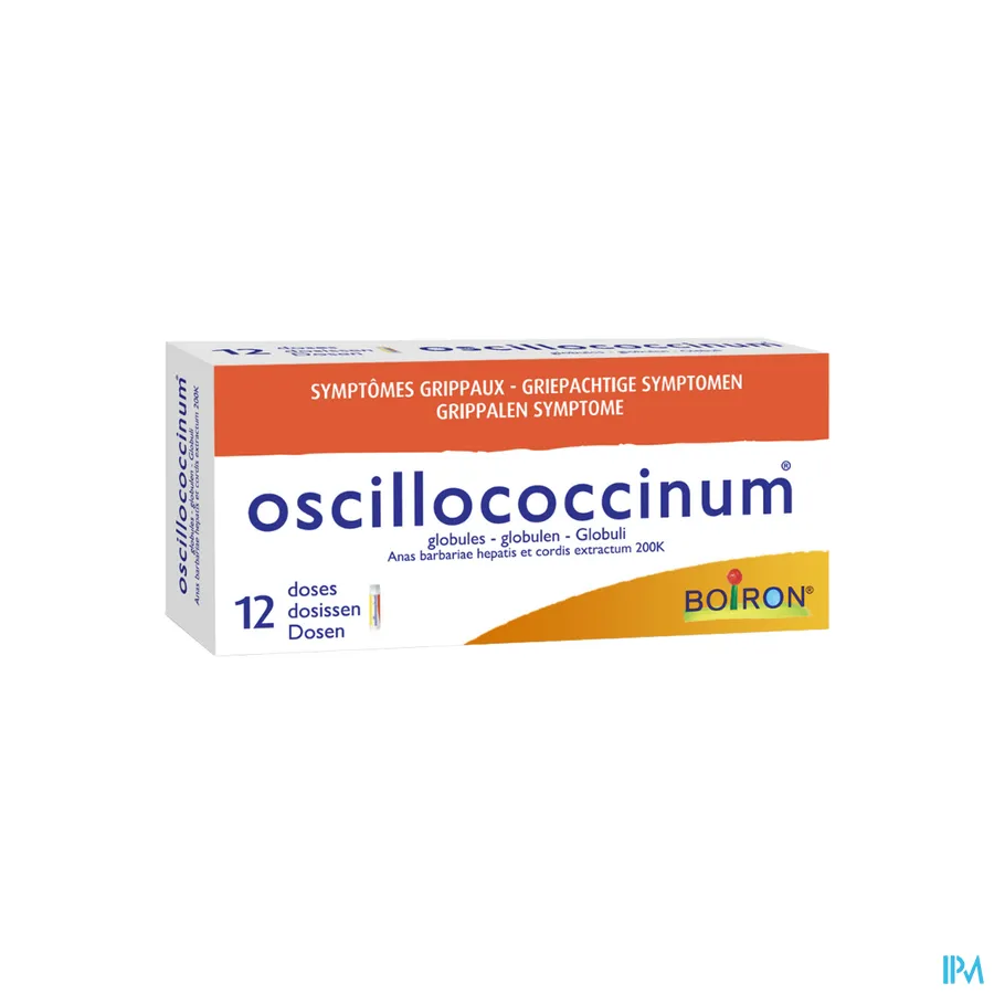 packshot van Oscillococcinum Doses 12 X 1g Boiron