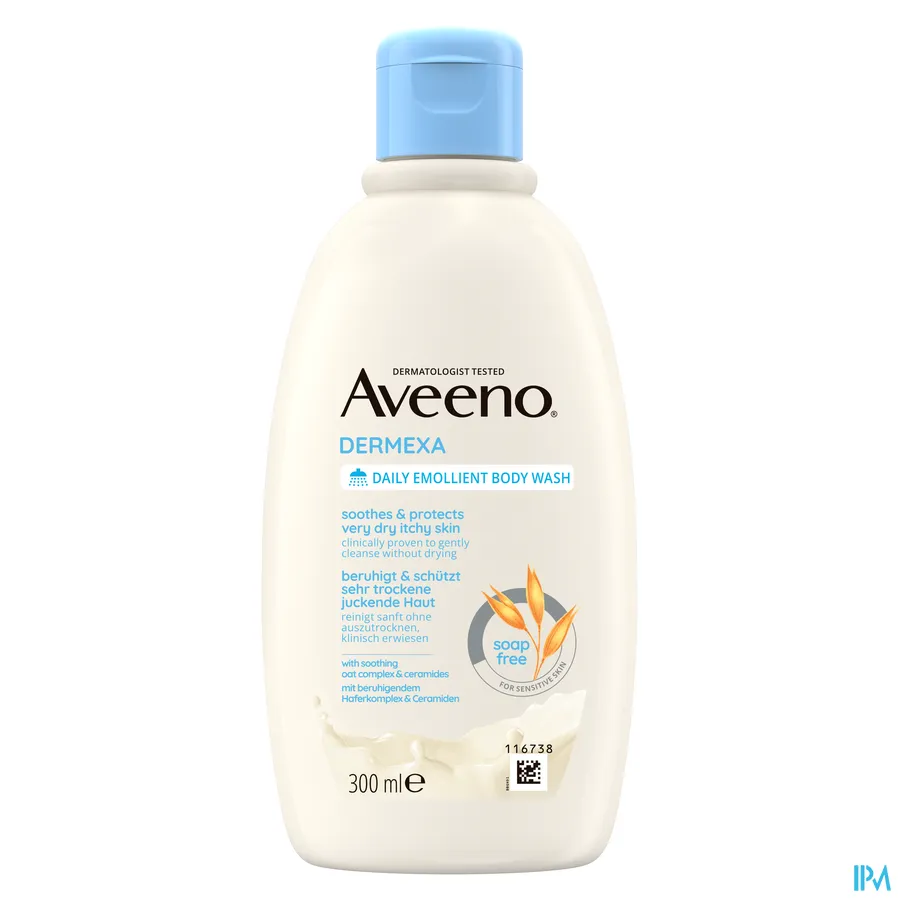 productshot van Aveeno Dermexa Verzachtende Douchegel 300 ml
