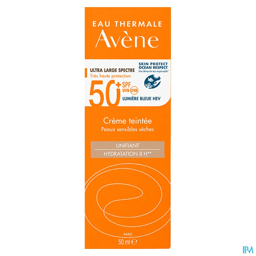 packshot van Avène Getinte Zonnecrème SPF 50+ 50 ml