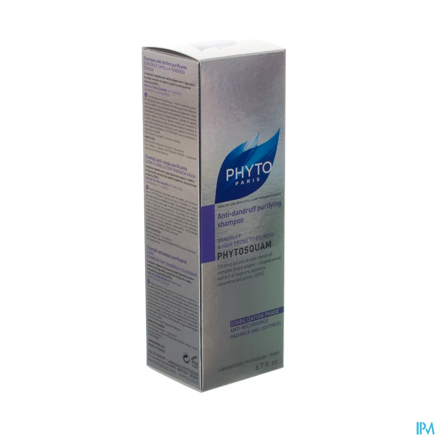 packshot van Phyto Phytosquam Zuiverende Shampoo tegen Schilfertjes voor Schilfertjes en Vettig Haar 200 ml