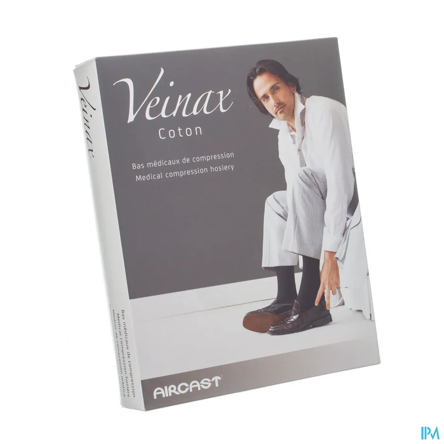 packshot van Veinax Therapeutisch Elastische Kousen 15-20 mmHg Man Kous Katoen Zwart Maat 2L 1 Paar