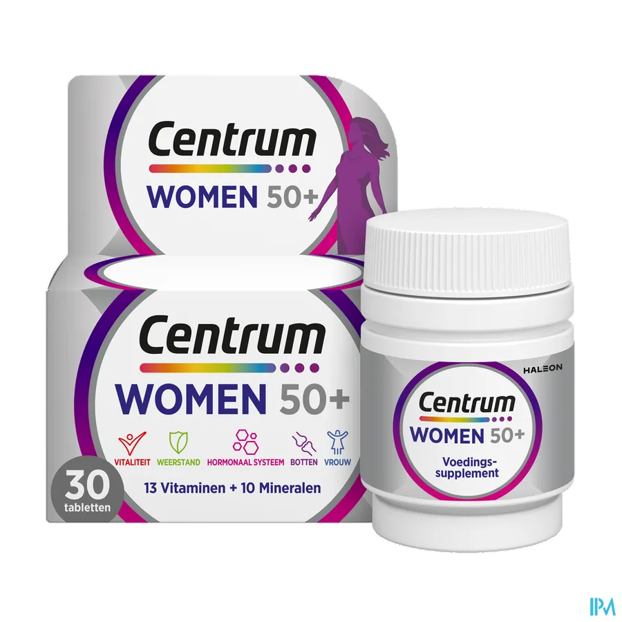 productshot van Centrum Women 50+ met 13 Vitamines en 10 Mineralen 30 Tabletten