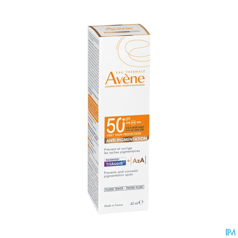 packshot van Avène Anti-Pigmentation Getinte Zonnefluid SPF 50+ 40 ml