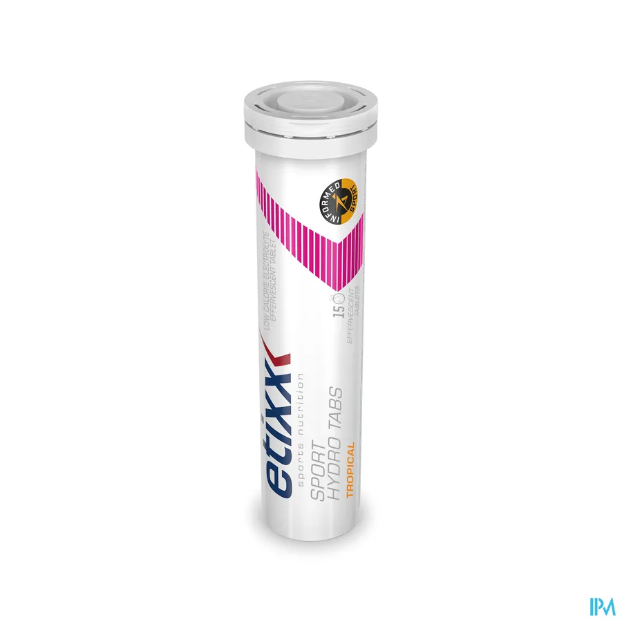 productshot van Etixx Sport Hydro Tabs Tropical 3 x 15 bruistabletten
