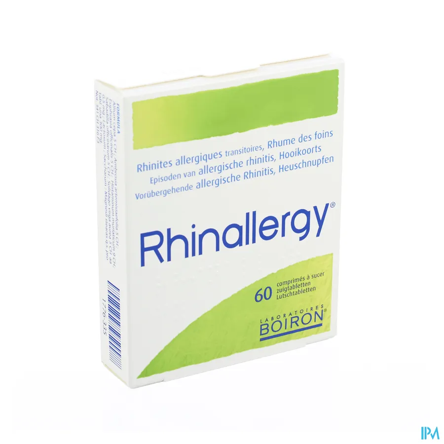 packshot van Rhinallergy bij Episodes van Allergische Rhinitis en Hooikoorts 60 Tabletten