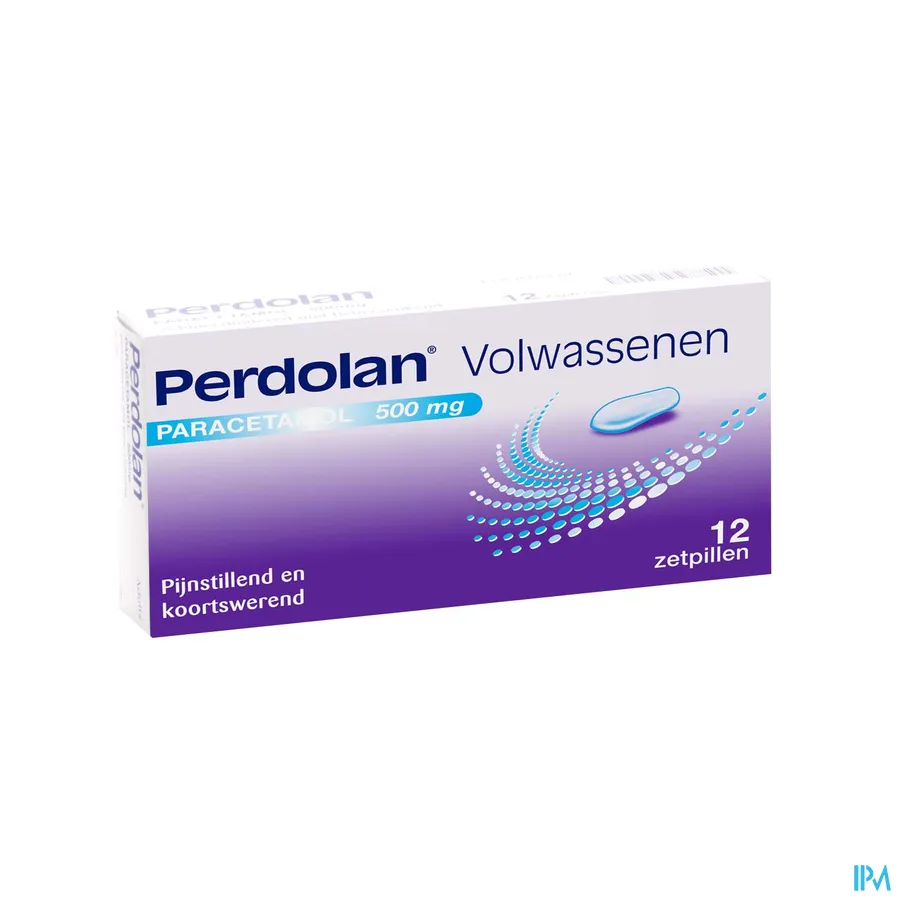 packshot van Perdolan 500 mg 12 Suppo's