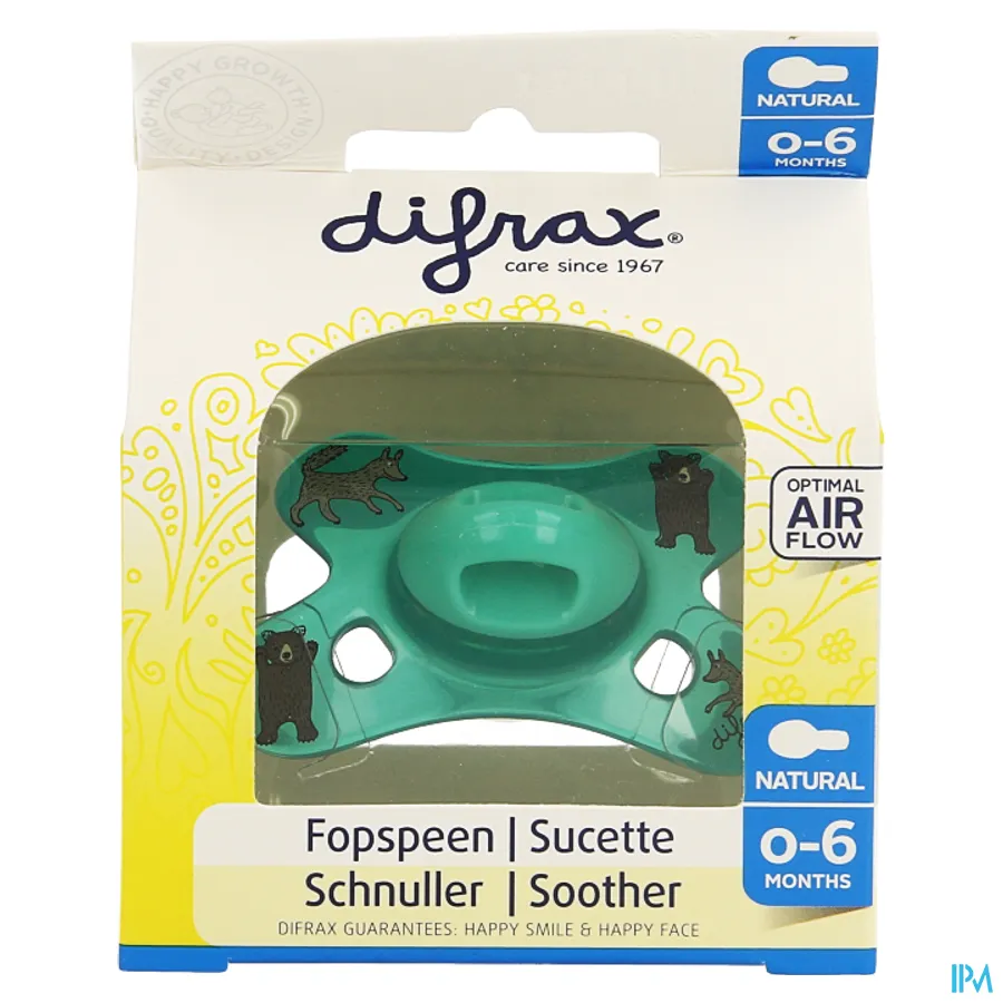 packshot van Difrax Fopspeen Natural 0-6m