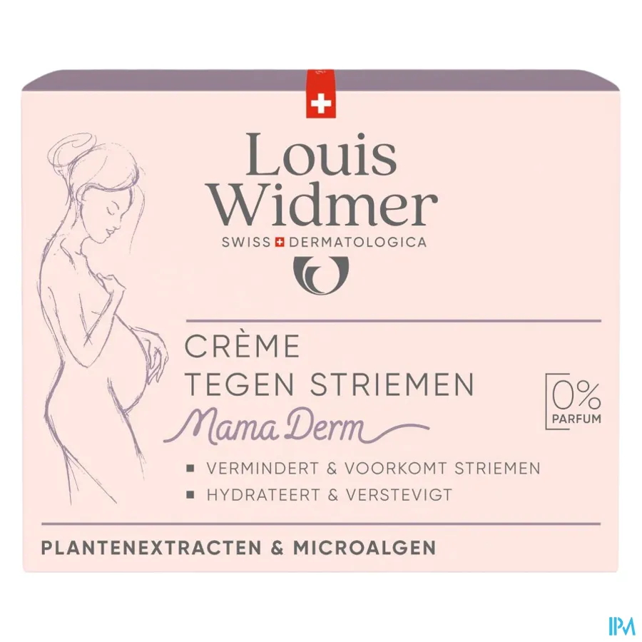 packshot van Louis Widmer MamaDerm Crème tegen Striemen 250 ml - zonder parfum
