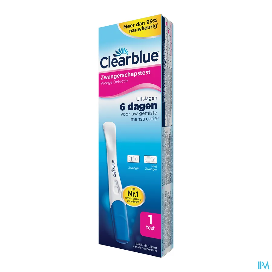 packshot van Clearblue Early Vision Zwangerschapstest 1 stuk